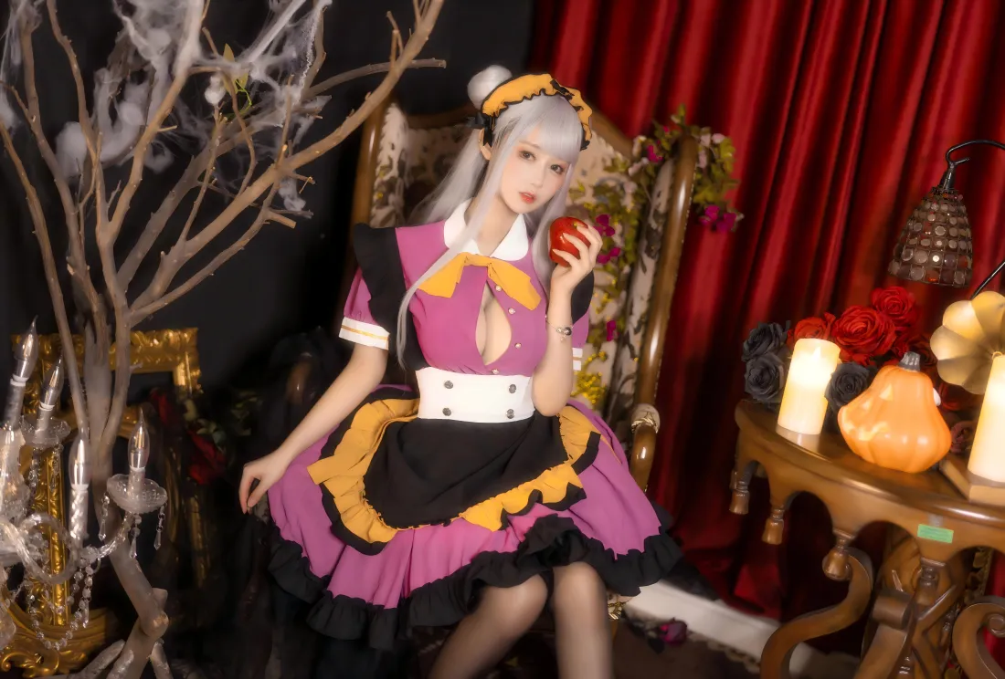 8kcos美女壁纸｜万圣节背景 - 洛丽塔裙「哲风壁纸」
