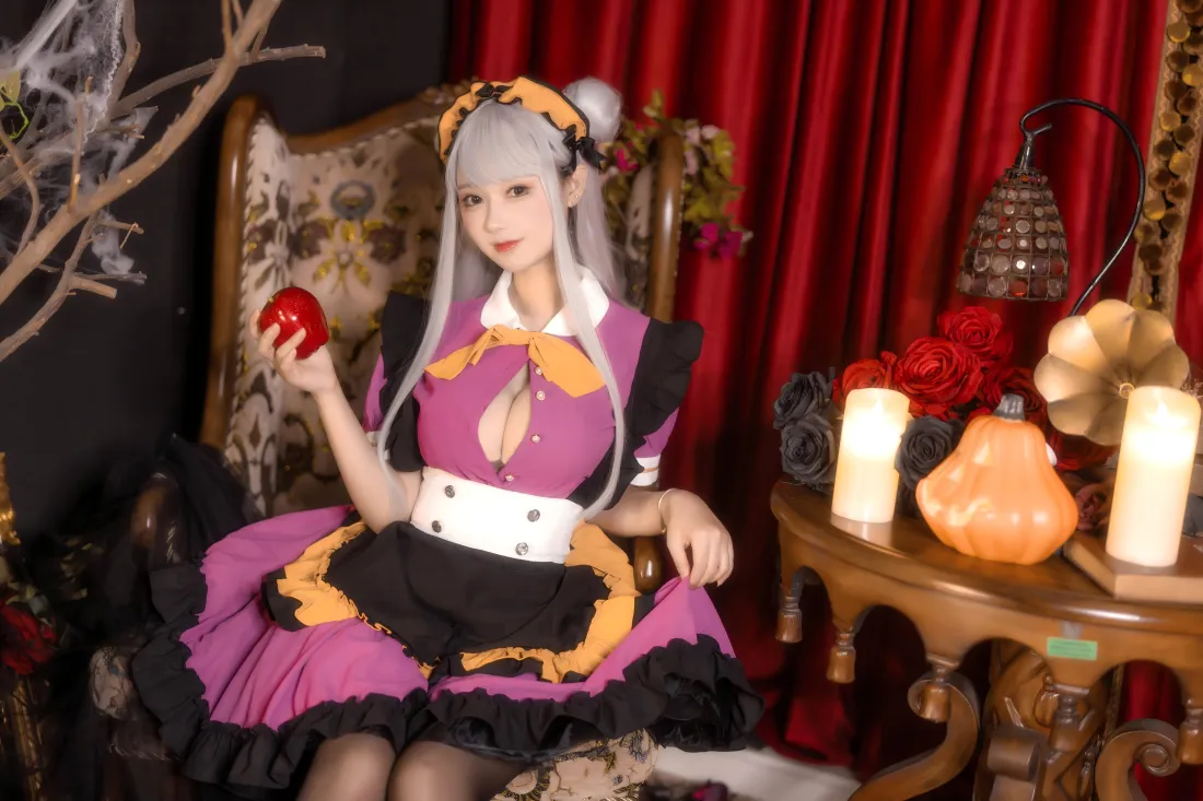 8k艾姬多娜cos壁纸｜红帘南瓜 - 美女「哲风壁纸」