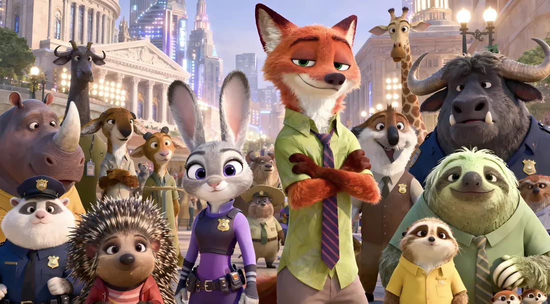 2k疯狂动物城壁纸｜迪士尼动画背景图片 - 尼克朱迪「哲风壁纸」