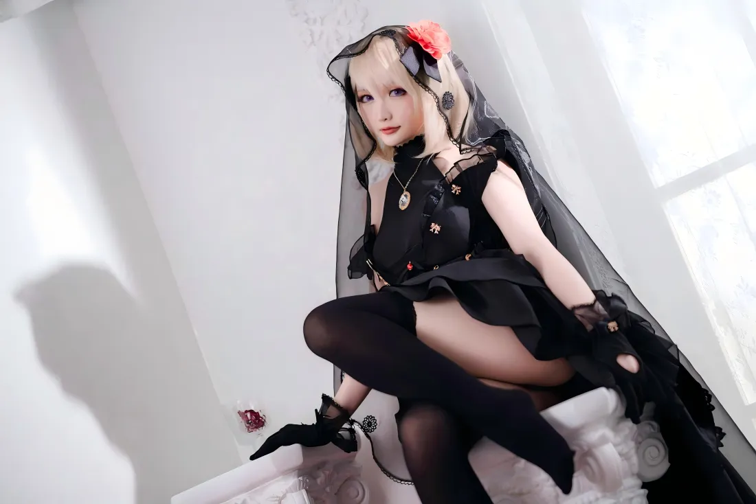6k洛丽塔cos壁纸｜黑丝美女背景 - 室内「哲风壁纸」