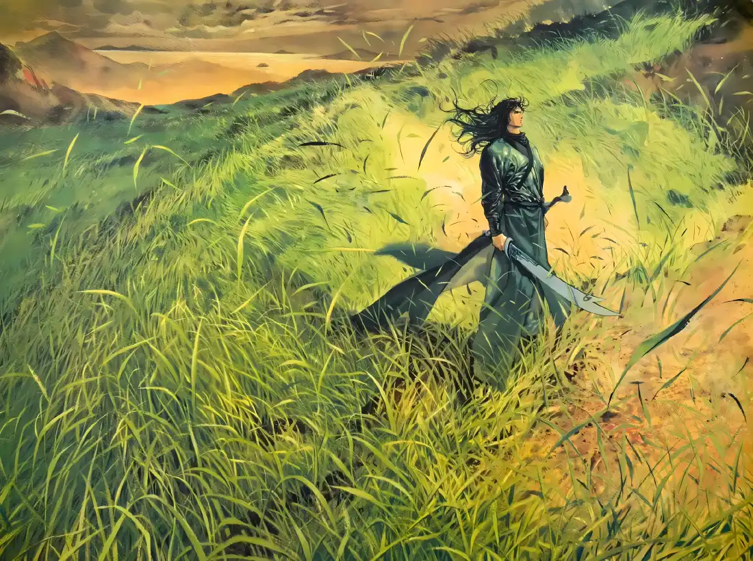 4k聂风壁纸｜草地背景 - 风云港漫「哲风壁纸」