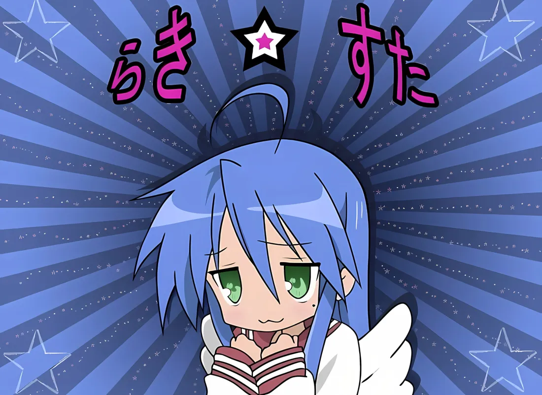 2k泉此方壁纸｜幸运星背景 - 蓝发绿瞳「哲风壁纸」