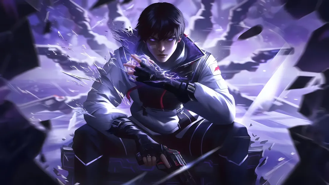 2k壹绝壁纸｜无畏契约背景图 - 紫色破碎「哲风壁纸」