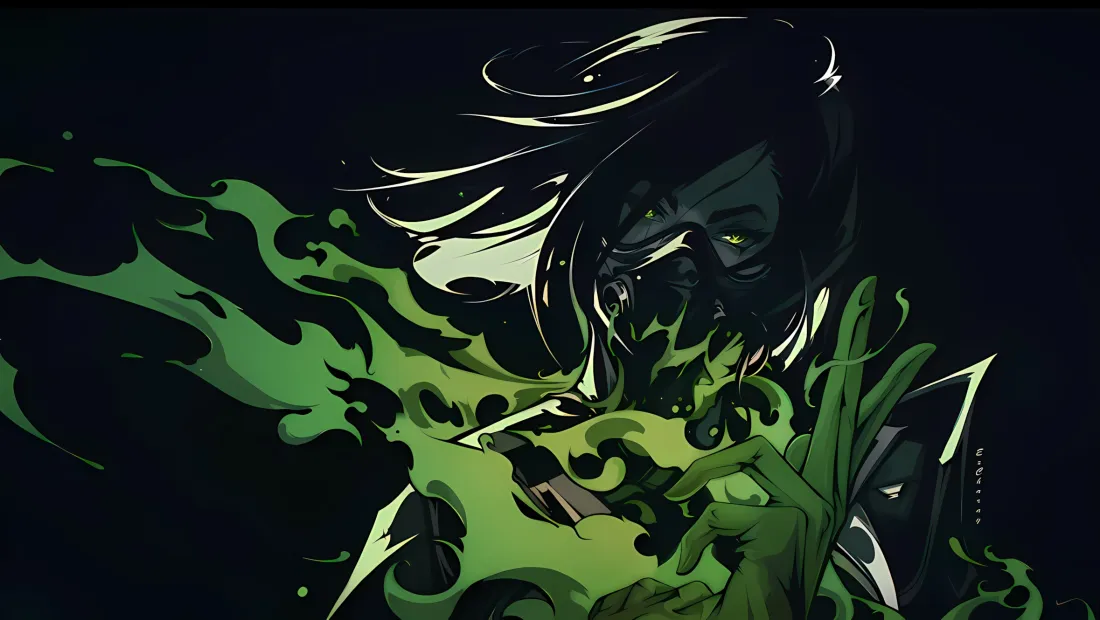 2k蝰蛇壁纸｜无畏契约背景图片 - 绿色毒雾「哲风壁纸」