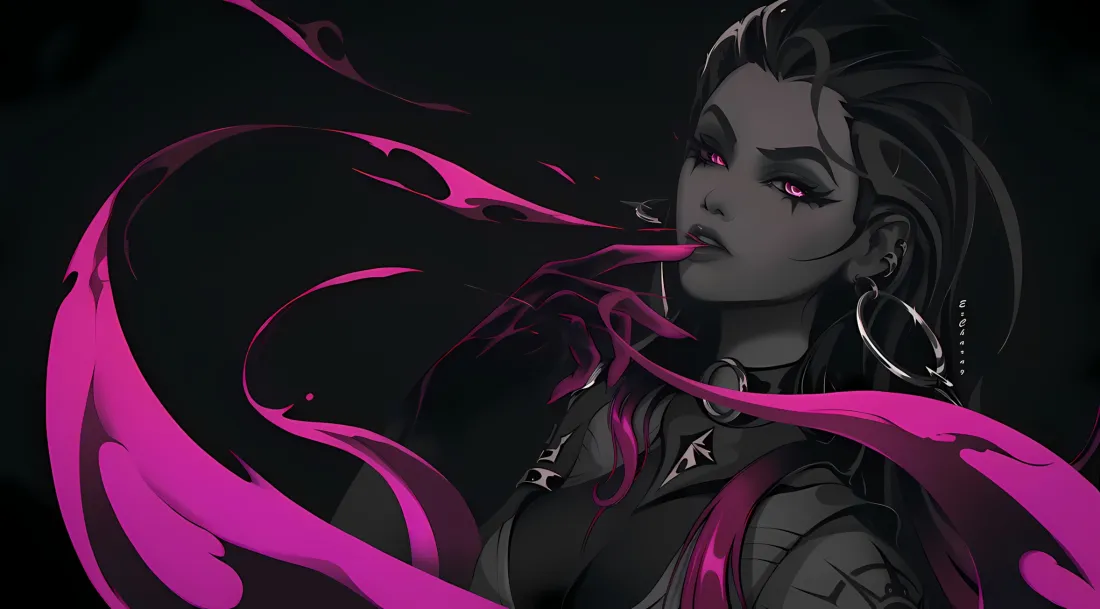 2k芮娜壁纸｜无畏契约 - 粉色特效「哲风壁纸」