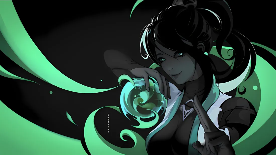 2k贤者壁纸｜无畏契约背景图片 - 绿色特效「哲风壁纸」