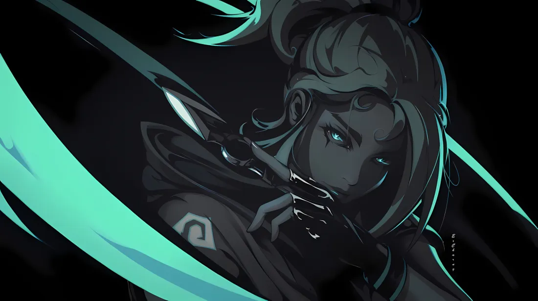 2k捷风壁纸｜无畏契约背景图片 - 青色光效「哲风壁纸」