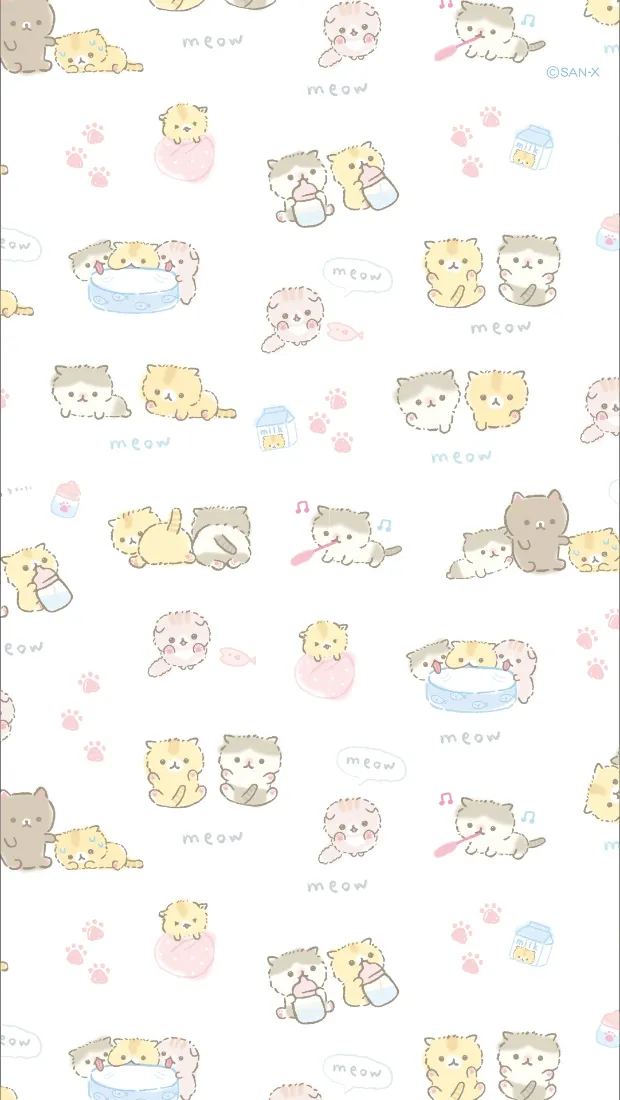 可爱小猫手机壁纸｜卡通猫咪背景 - 萌宠「哲风壁纸」