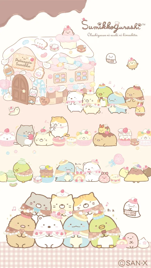 角落生物手机壁纸｜可爱甜点背景 - 治愈「哲风壁纸」