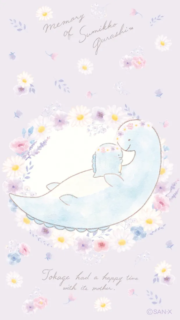 卡通月亮兔子手机壁纸｜可爱花朵背景 - 温馨淡紫「哲风壁纸」