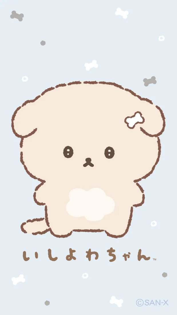 卡通小狗手机壁纸｜浅蓝背景 - 可爱治愈「哲风壁纸」