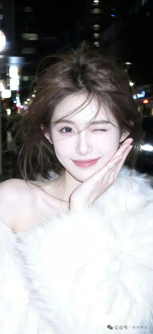 白衣美女手机壁纸｜都市夜景背景图 - 氛围感甜美「哲风壁纸」