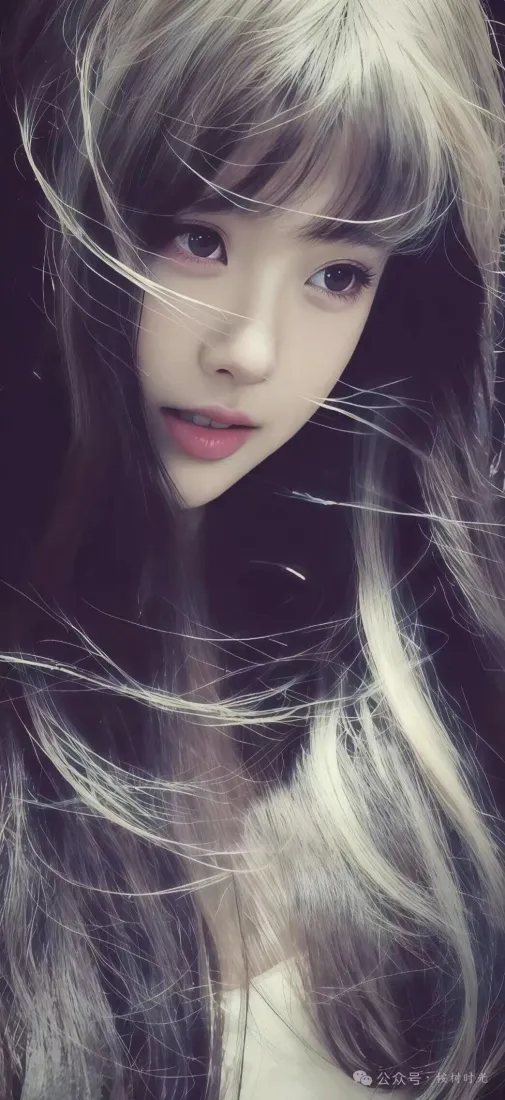 长发美女手机壁纸｜暗色背景 - 妖娆迷人「哲风壁纸」