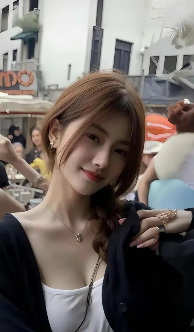 美女街拍｜户外背景图片 - 黑白穿搭「哲风壁纸」