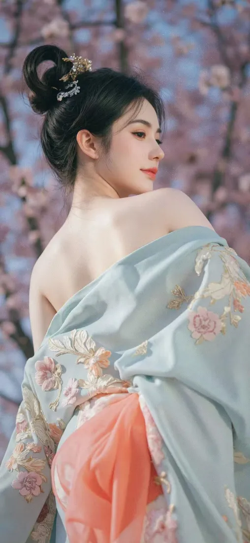 古风美女手机壁纸｜樱花背景图片 - 古装「哲风壁纸」