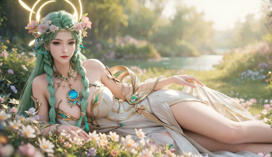 3k貂蝉慕夏壁纸｜花丛背景 - 花神古风「哲风壁纸」