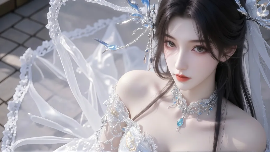 3k云望舒壁纸｜古风背景 - 白色纱裙「哲风壁纸」