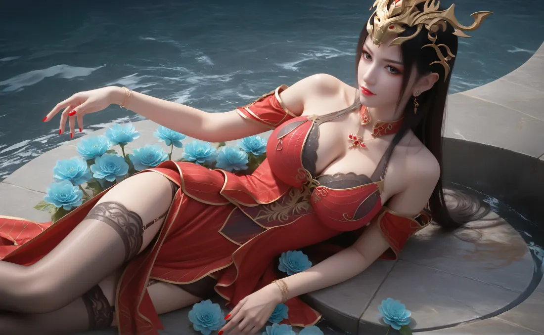 6k美杜莎壁纸｜斗破苍穹背景图片 - 红衣蓝花「哲风壁纸」