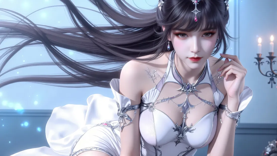 8k小舞壁纸｜斗罗大陆 - 白色礼服长发「哲风壁纸」