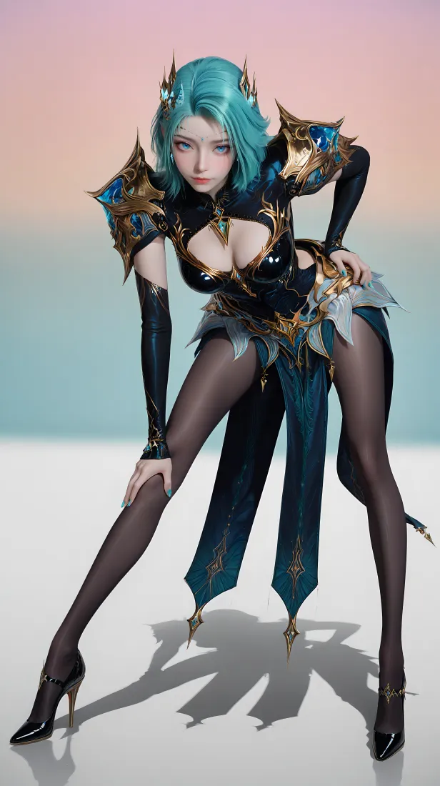 冰帝斗罗大陆手机壁纸｜黑丝铠甲 - 蓝发「哲风壁纸」