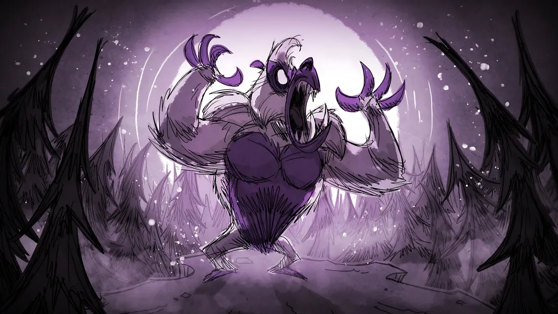 4k熊獾壁纸｜饥荒背景图 - 黑暗紫森林「哲风壁纸」