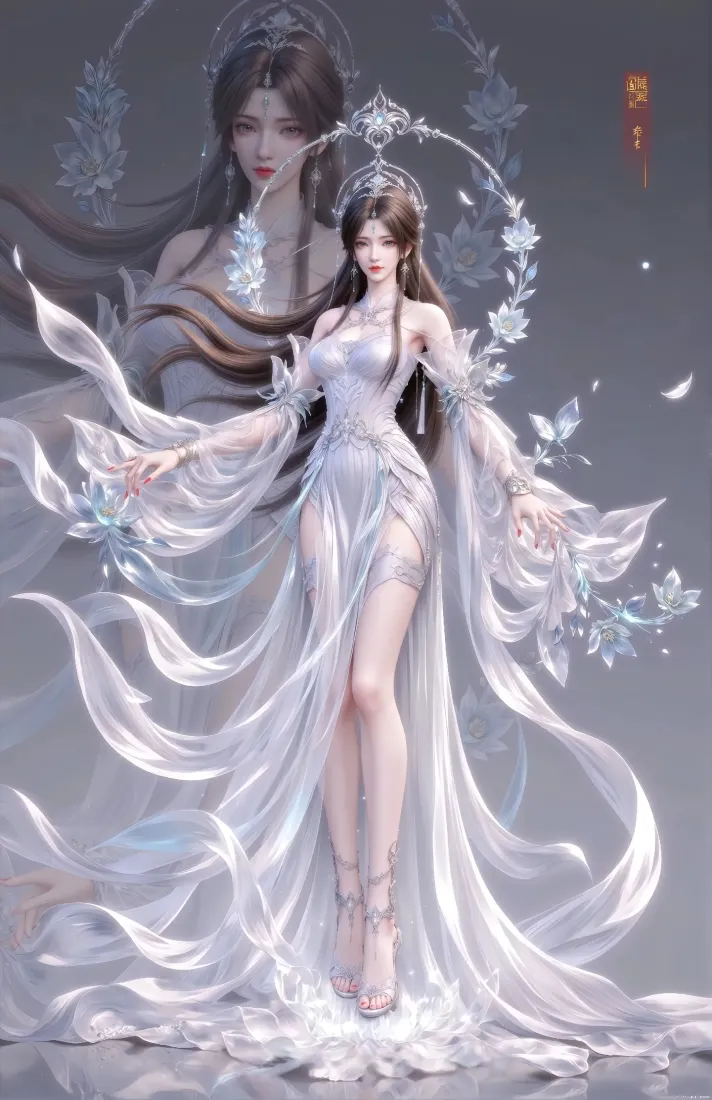 古风美女手机壁纸｜仙侠背景图片 - 白衣长裙「哲风壁纸」