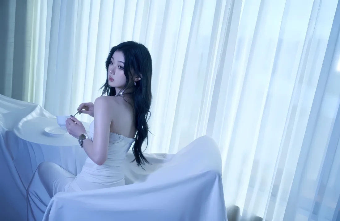 2k单依纯壁纸｜白色窗帘背景 - 优雅迷人「哲风壁纸」