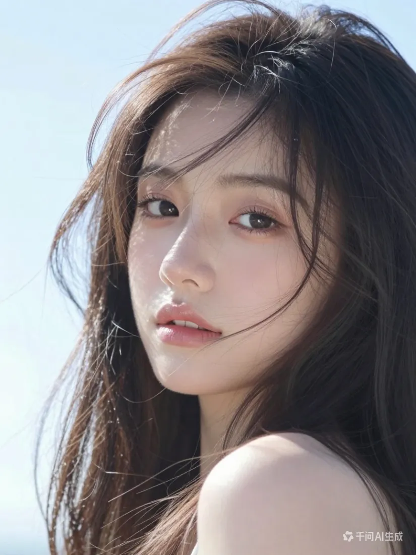 清新少女手机壁纸｜户外蓝天背景图片 - 可爱气质「哲风壁纸」