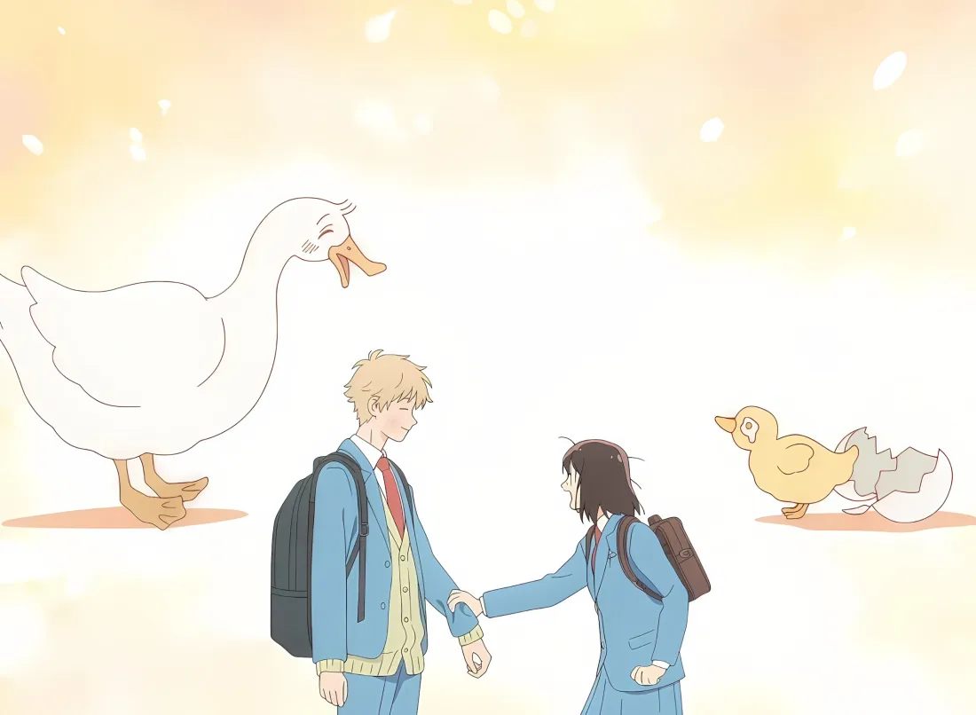 2k跃动青春壁纸｜制服握手 - 志摩聪介美津未「哲风壁纸」