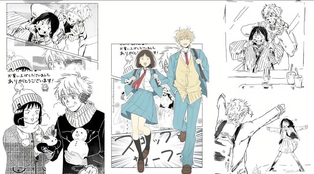 2k跃动青春壁纸｜漫画分镜 - 志摩聪介岩仓美津未「哲风壁纸」