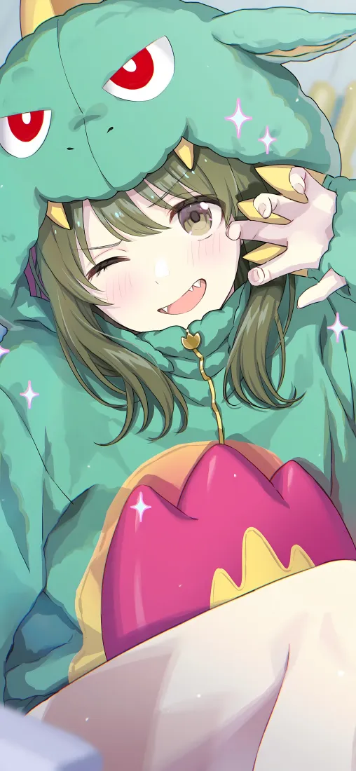 七草日花手机壁纸｜偶像大师闪耀色彩背景图片 - 可爱恐龙睡衣「哲风壁纸」