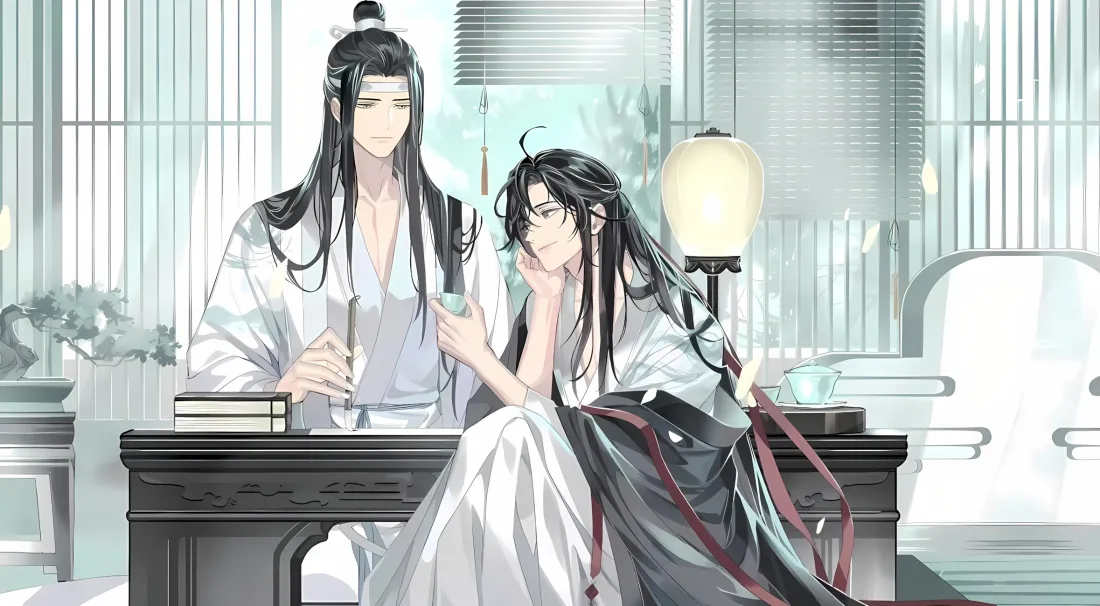 2k魔道祖师壁纸｜古风室内 - 蓝忘机魏无羡「哲风壁纸」