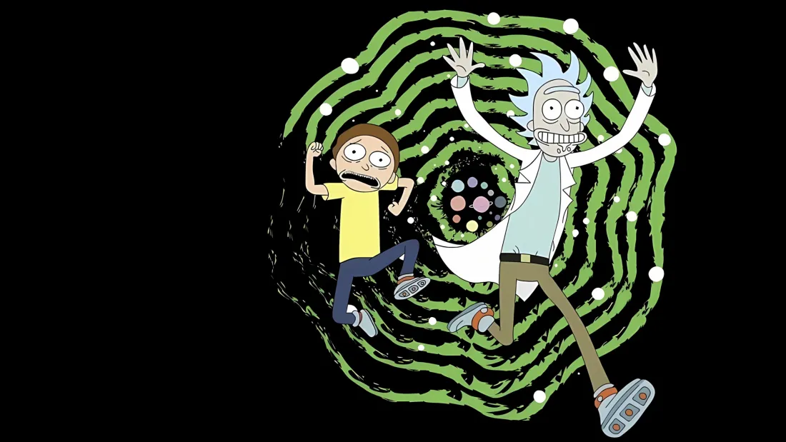 2k瑞克和莫蒂壁纸｜绿色传送门背景图片 - 时空穿梭「哲风壁纸」