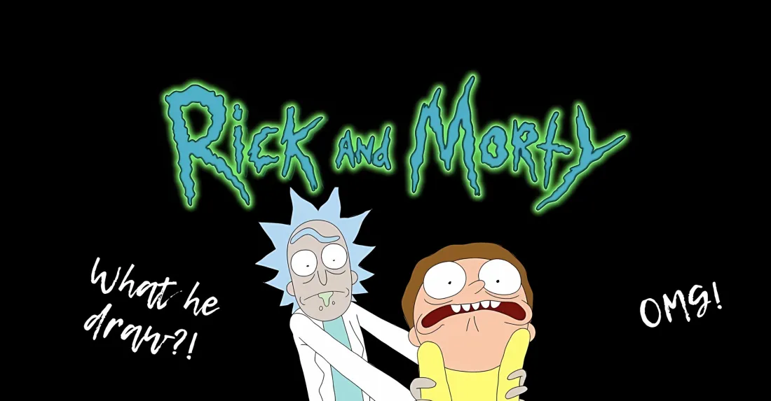 2k瑞克和莫蒂壁纸｜黑底 - 角色对话「哲风壁纸」