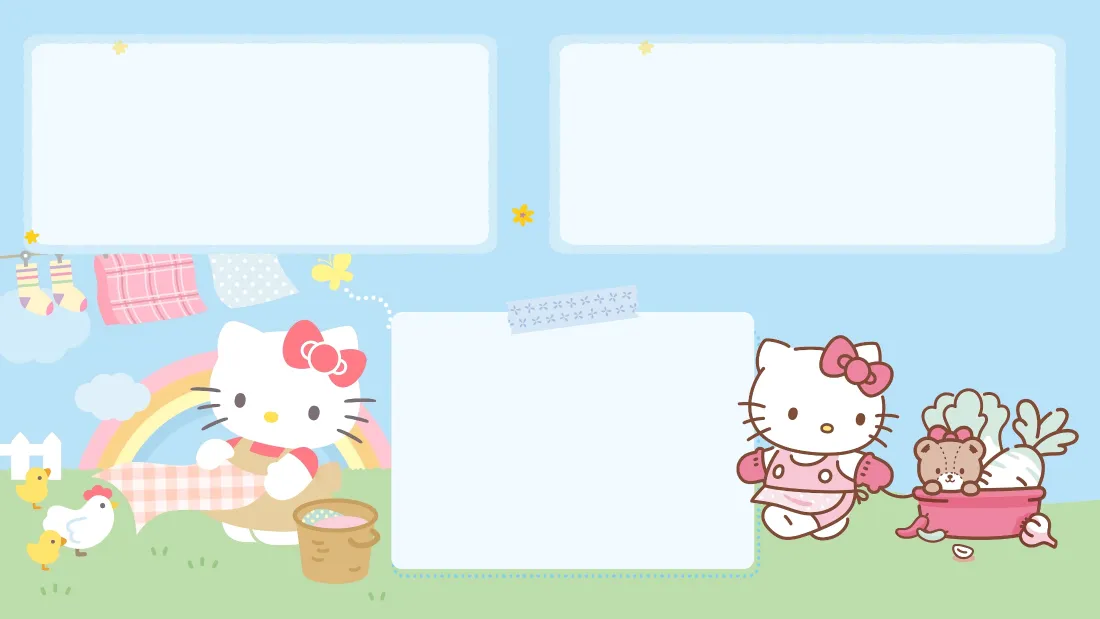 4kHello Kitty壁纸｜卡通背景图片 - 野餐彩虹「哲风壁纸」