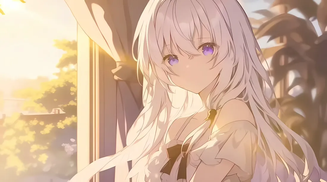 5k伊蕾娜壁纸｜魔女之旅背景图片 - 白发紫瞳「哲风壁纸」