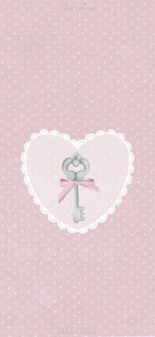 可爱心形手机壁纸｜粉色波点背景 - 治愈丝带「哲风壁纸」