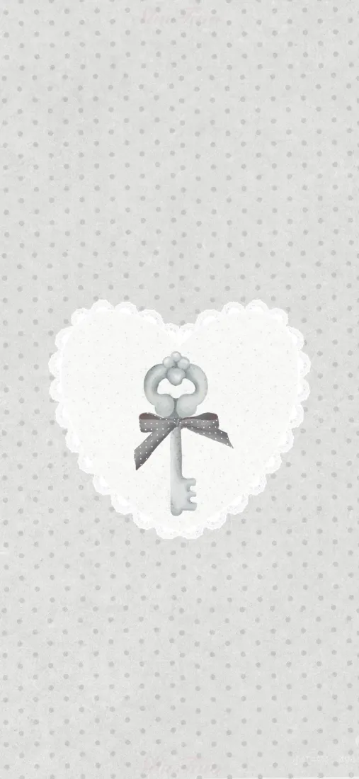 爱心钥匙简约手机壁纸｜灰色背景 - 可爱治愈「哲风壁纸」