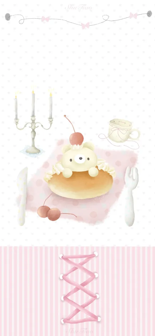 卡通甜点手机壁纸｜粉色背景 - 可爱治愈「哲风壁纸」