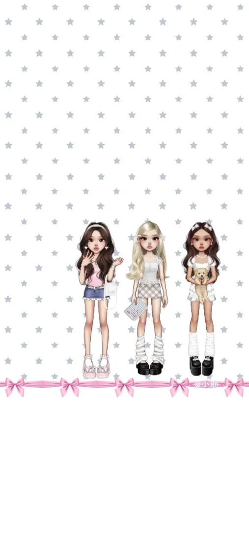 卡通女孩手机壁纸｜ins风背景 - 可爱穿搭「哲风壁纸」