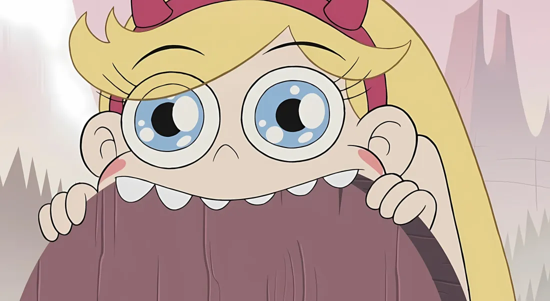 2k星蝶公主壁纸｜卡通背景图 - 红蝴蝶结大眼睛「哲风壁纸」