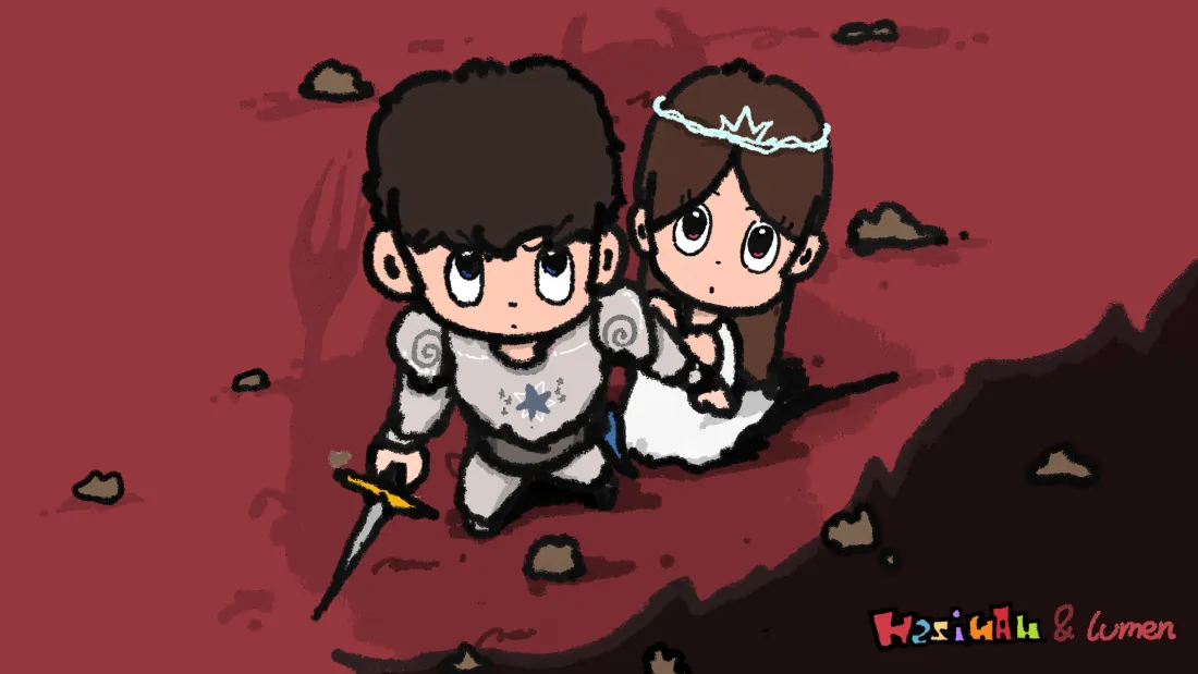 4kLumen骑士壁纸｜红色背景图片 - 卡通公主「哲风壁纸」