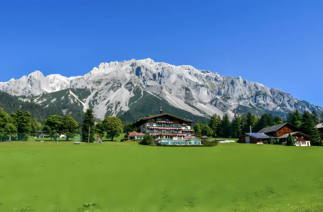 2k自然风景壁纸｜雪山草原背景图片 - 蓝天房屋「哲风壁纸」