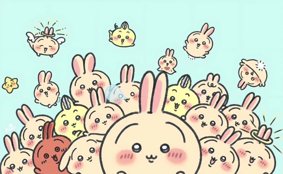 2k乌撒奇壁纸｜浅蓝色背景图片 - 萌系兔子「哲风壁纸」