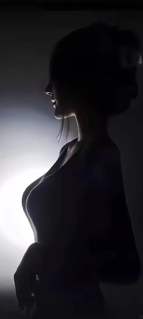 美女剪影手机壁纸｜暗色背景 - 光影侧影「哲风壁纸」
