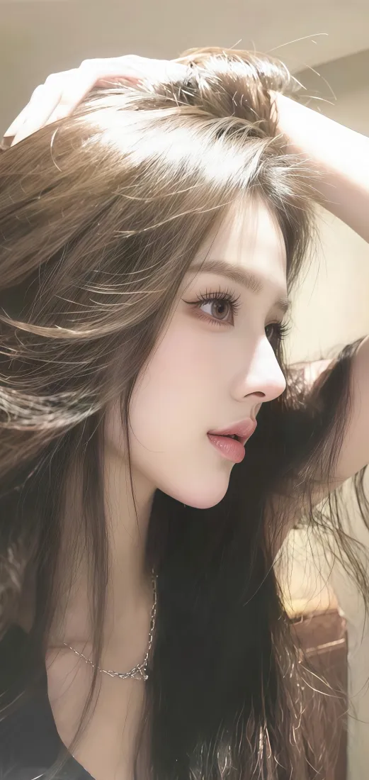 长发美女手机壁纸｜室内自拍背景图 - 精致「哲风壁纸」