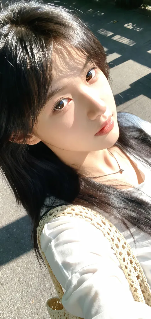 长发美女手机壁纸｜户外自拍 - 清新「哲风壁纸」