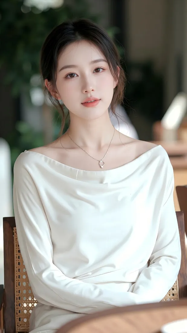 白衣美女Ios手机壁纸｜室内背景 - 简约「哲风壁纸」