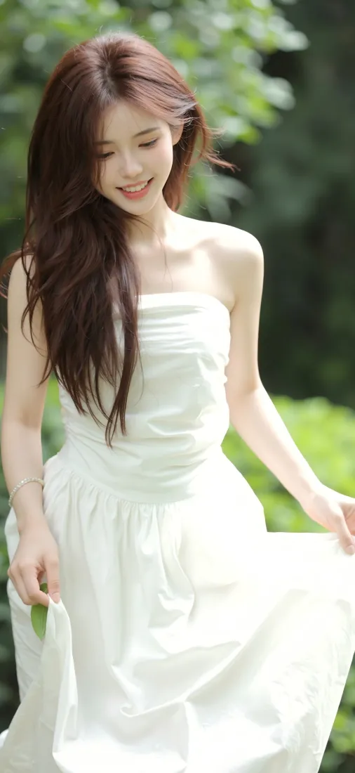 白衣美女手机壁纸｜自然背景 - 清新户外「哲风壁纸」