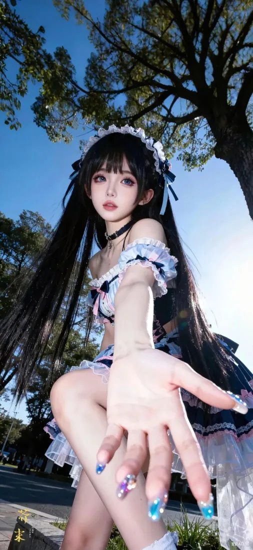 洛丽塔美女手机壁纸｜户外 - 女仆装「哲风壁纸」